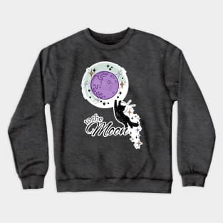 Space Kitty To the Moon Crewneck Sweatshirt